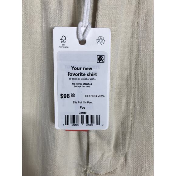 New Marine Layer Women's L Elle Relaxed Pull On Pants Cotton Vacation Travel - Picture 6 of 15